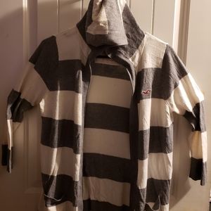 Hollister gray and white strips medium